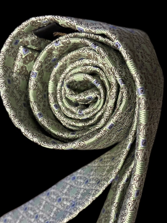 Retro Emilio Guido Handmade Patterned Silk Tie - Picture 6 of 12
